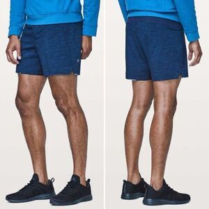 Lululemon Surge Short 6” in Heather Allover Iron Blue True Navy Size M
